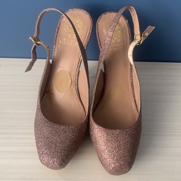🌺 VINCE CAMUTO ROSE SHIMMER SLINGBACKS - Picture 3 of 8